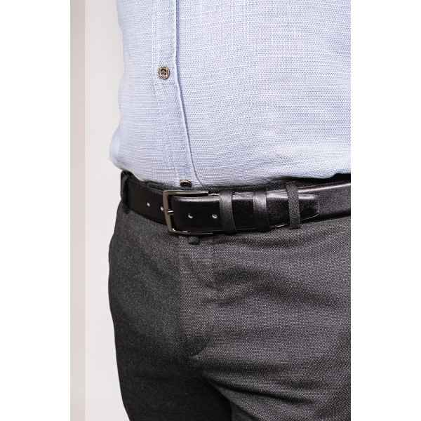 Büyük Boy Battal Beden Siyah 3.5 CM Klasik Erkek Kemeri