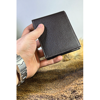 Erkek Hakiki Deri Kahverengi Cüzdan Palet Flother Gerçek Deri Cüzdan - 2