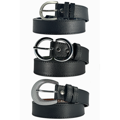 Siyah Kadın Kemeri 3 Lü Kombin 3 Adet Kadın Kemeri 3CM - 2