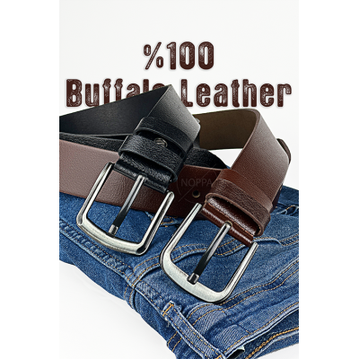 Erkek Hakiki Deri Kot Kemeri 2 Adet