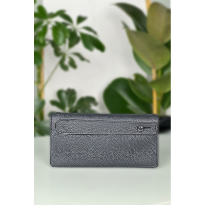 hakiki deri siyah unisex cüzdan