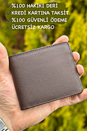 Erkek Hakiki Deri Kahverengi Cüzdan Garzia Gerçek Deri Cüzdan  - 1