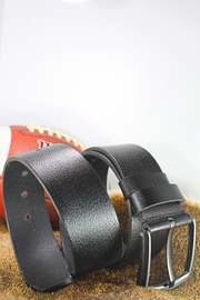 Erkek Hakiki Deri Kemer Siyah Spor Kot Kemeri 4.5 cm Gerçek Manda Derisi  - 4