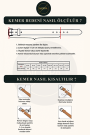 Erkek Hakiki Deri Kemer Siyah Gerçek Manda Derisi 4 CM (Spor/Klasik Kemer)  - 7