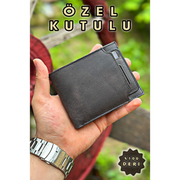 Hakiki Deri Erkek Cüzdan Antrasit Kartlıklı Gerçek Deri Cüzdan