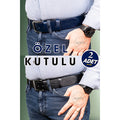 Hakiki Deri Erkek Kot Kemeri 2'li Siyah & Lacivert