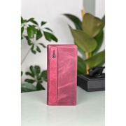 Hakiki Deri Kadın Deri Cüzdan Bordo Fermuarlı Telefon Bölmeli Unisex Deri Cüzdan