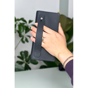 Hakiki Deri Kadın Deri Cüzdan Siyah Fermuarlı Telefon Bölmeli Unisex Deri Cüzdan