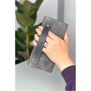 Hakiki Deri Kadın Deri Cüzdan Gri Fermuarlı Telefon Bölmeli Unisex Deri Cüzdan